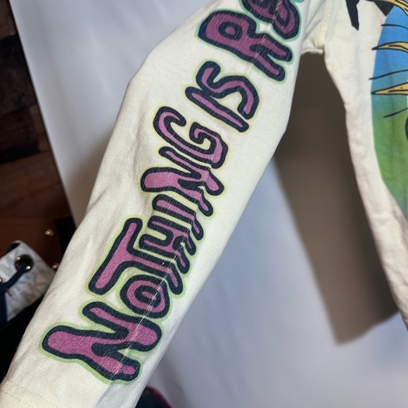 Cream Long Sleeve Sweater with Artistic Monster Designs - Picture 6 of 10